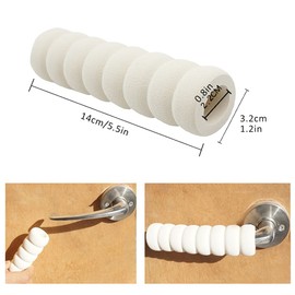 Gsrhzd Door Handle Cover Foam, Foam Door Handle Bumper, 8-Piece Door Handle Protector, Door Or Window Handle Protector, Childrens Home Protection, Anti-Static, Safe (White)