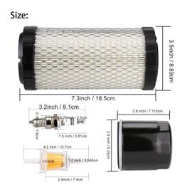 Club Car Tune Up Kit, Club Car Air Filter Element Fuel and Oil Filter Spark Plug Set 28463G01 Replacement for EZGO RXV 2008‑up Gas