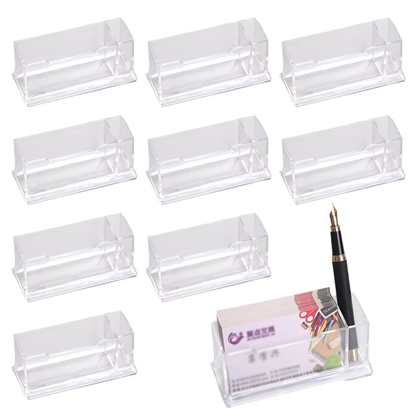 Liwein Pack of 10 Clear Business Card Holder, Robust Business
