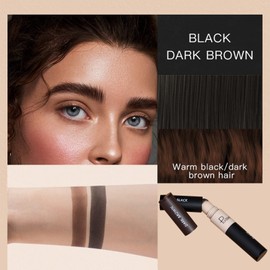 Hairline Powder Hair Root Touch Up, Instantly Conceals Hair Loss And Fills In Receding Hairlines Forehead Side Hair Filler Sweatproof Hairline Finishing Stick For Women Men (Black & Dark Brown)