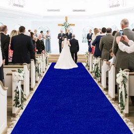 MODFUNS Aisle Runners for Weddings for Outdoor Wedding Royal Blue Velvet Aisle Runner Rug 4x20FT Carpet Runner for Party Romantic Wedding Runner Aisle Indoor Outdoor Beach Carpet Rug for Reception