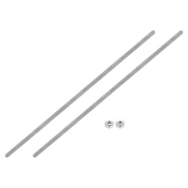 sourcing map 1/4"-20 Fully All Threaded Rod, 2 Pcs 304 Stainless Steel Long Threaded Screw 12" Length Right Hand Threads for Furniture Mounting Assembly Fastening