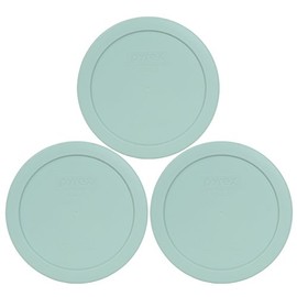 Pyrex 7201-PC 4 Cup Muddy Aqua Food Storage Replacement Lids (3-Pack) - Made in USA