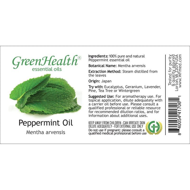 GreenHealth Japanese Peppermint Essential Oil – 10 ml Amber Glass