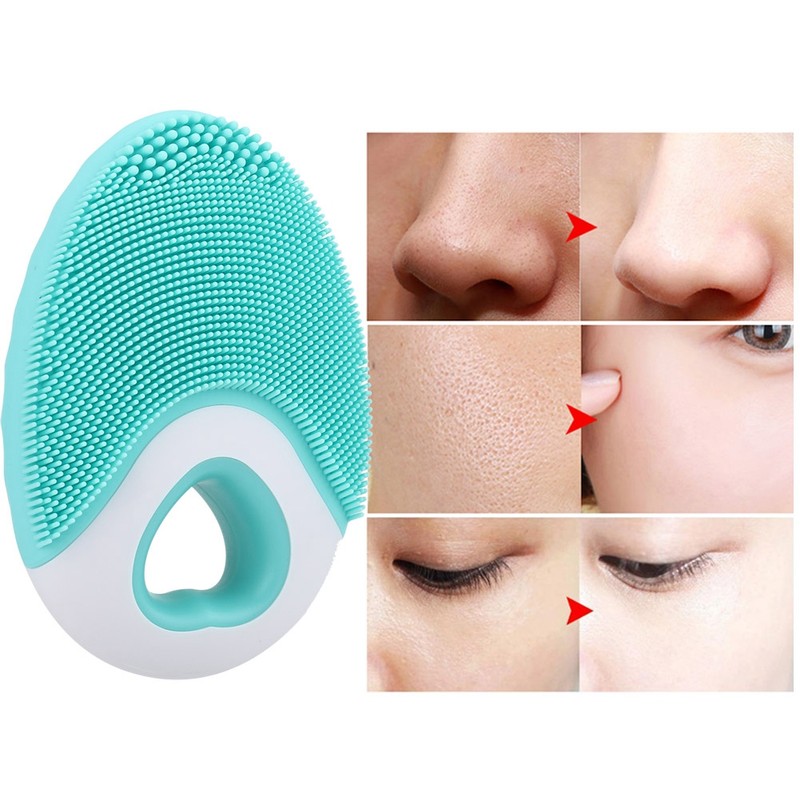 Electric Face Cleansing Brush Silicone Massage Portable Waterproof Ultrasonic Deeply