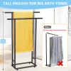 Alhakin Standing Towel Racks for Bathroom, 2 Tier Bathroom Floor
