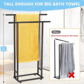 Alhakin Standing Towel Racks for Bathroom, 2 Tier Bathroom Floor Free Standing Towel ...