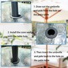 GHAMYEE 2 Piece Patio Table Umbrella Hole Ring Patio Cone