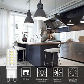 Eco.Luma Eco.Luma G9 LED Lampen Kaltwei? 5W, Ersatz 40W Halogenlampen 420LM, 6000K G9 LED Leuchtmittel Birnen, Kein Flackern, Nicht Dimmbar, RA83, AC 220-240V 10er Pack