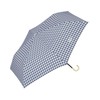Wpc. 1663-214-002 Folding Umbrella, Bicolor Gingham Mini Brown Rain Umbrella,