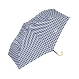 Wpc. 1663-214-002 Folding Umbrella, Bicolor Gingham Mini Brown Rain Umbrella, Ribs, 19.7 inches (50 cm), Lightweight, Rain or Shine, Women's, Women's, Work, School, Stylish, Cute, Girly Checked,