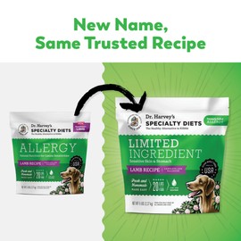 Dr. Harvey's Specialty Diet Limited Ingredient - Human Grade Dog Food for Dogs with Sensitivities - Lamb Recipe (Trial Size, 5.5 oz)