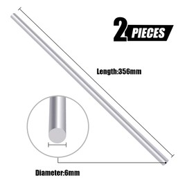 Swpeet 2Pcs 0.23Inch Aluminum Solid Round Rod Lathe Bar Stock Kit, Diameter 6mm Length 356mm, Perfect for Various Shaft, Miniature Axle, Model Plane, Model Ship, Model Cars