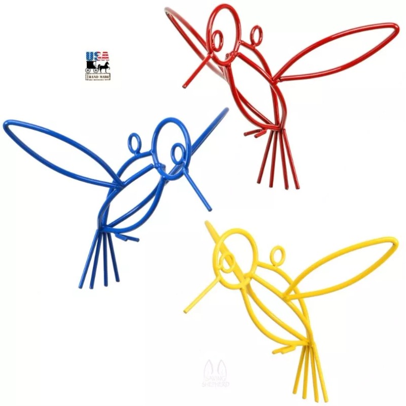 Saving Shepherd RED HUMMINGBIRD Wrought Iron Hanging Decor Amish Handmade