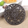 RESFNSE Round Cast Iron Trivet 6.7Inch Iron Heat-Insulation Trivet Non-Slip