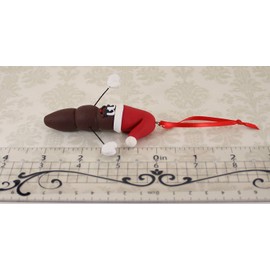 Mr. Christmas Poo Ornament with Santa Hat