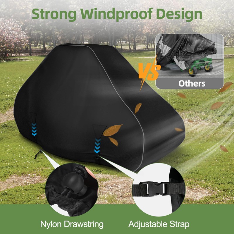 Zenicham Lawn Mower Cover, 600D Waterproof Zero Turn Mower Cover,