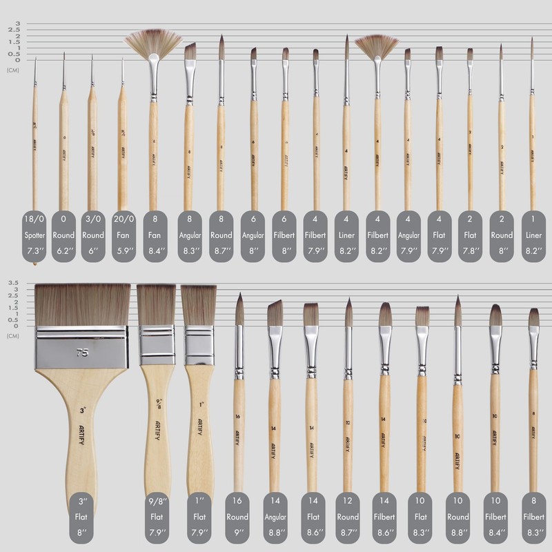 ARTIFY 30-Piece Expert Paint Brush Set, Upgraded Version, Complete Range