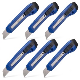 6 Piezas Cutter Económico de 6" Pulgadas (152 mm), Navaja Retráctil Abre Cajas y Corta Cartón, Herramienta Manual para Bricolaje, Paquetería y Taller,