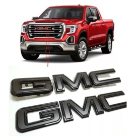 GMC New Front & Rear Emblem Blackout 2019-2024 GMC Sierra 1500 2500HD 3500HD