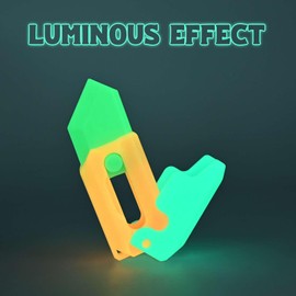 Fidget Toy 3D Printed Gravity Carrot Knife, Sensory Gifts for Adults Kids, Anxiety Stress Relief for ADHD Autism (2pcs, Pink+Luminous)