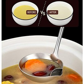 YYDS Fat Separator,304 Stainless gravy ladle,Soup Ladle for Kitchen,Separate Fat, Filter out water and oil,Gravy Separator Ladle for Cooking