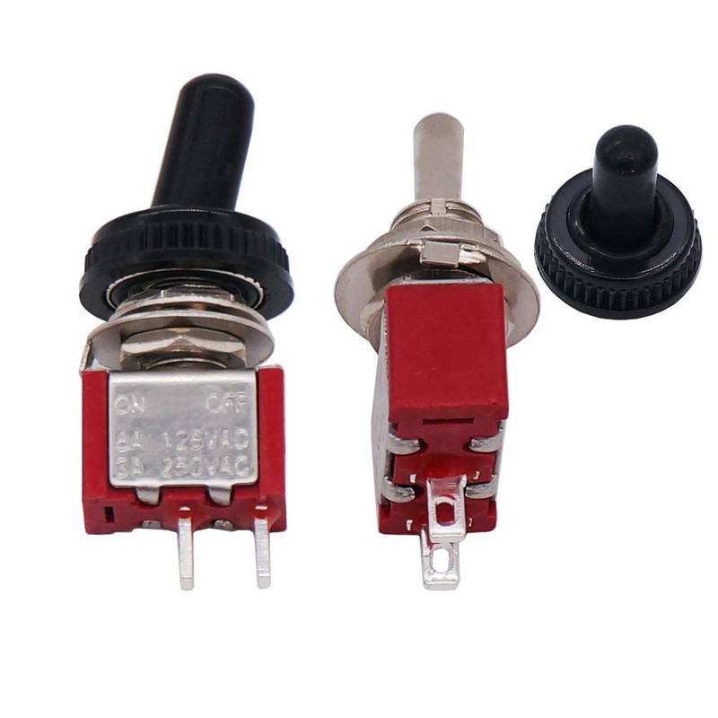 mxuteuk 10pcs Mini Toggle Switch SPST 2 Position 2 Pin