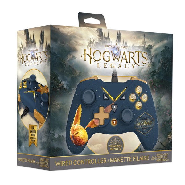 Freaks and Geeks Harry Potter Hogwarts Legacy Golden Snidget PC/Xbox Cable Controller Blue