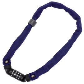 kuhaku 30367 Mitsukan (Mikan) Dial Type Bicycle Chain Lock, 4 Digit Freely Setting, Thickness 0.2 inches (4 mm) x Length 23.6 inches (60 cm), Navy