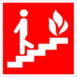 Aluminum Square Metal Sign Multiple Sizes Fire Escape Exit with Border Weatherproof Street 18x18Inches