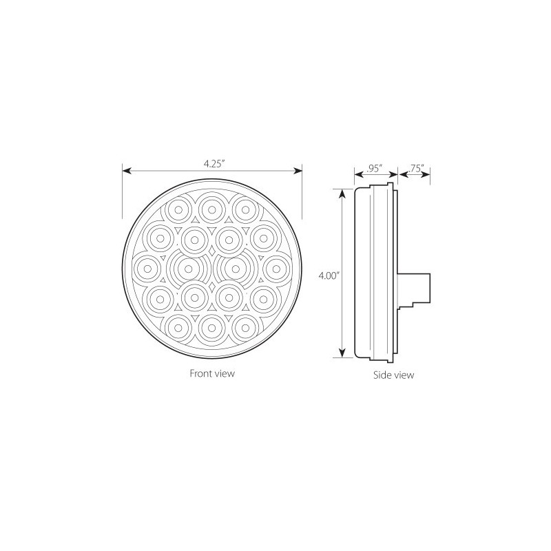Grand General 76453 Red 4" Round Fleet 18-LED Stop/Turn/Tail Sealed