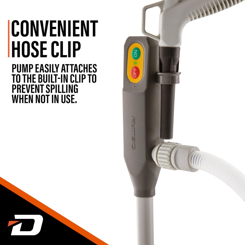 DeWay Battery-Powered Stick Fuel Transfer Pump with Hand Trigger Nozzle,