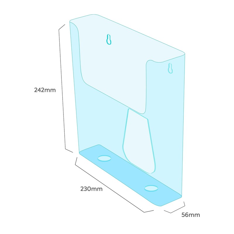 Deflecto Portrait Literature Stands for Display - A4 Wall Mounted
