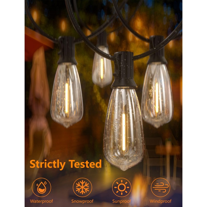 ST40 10 Pack Edison LED Light Bulbs, 0.6W E17 Screw
