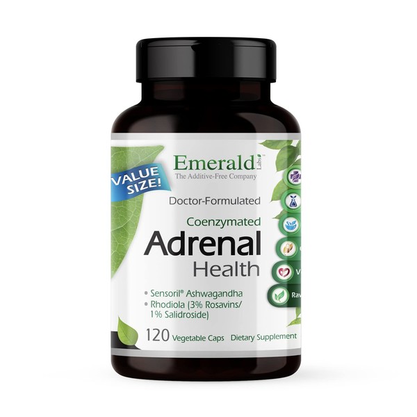 Emerald Labs Adrenal Health - Daily Supplement with Sensoril Ashwagandha and Rhodiola Extract - 120 Vegetable Capsules