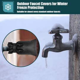 Outdoor Faucet Covers for Winter Freeze Protection- Fit for Outdoor Water Faucet Cover Socks for Winter Freeze Protection Pipe Antifreeze Water Insulation Spigot Backflow Cover 5.3"W x 8"H -4 Pack