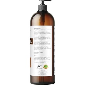 velona Aceite De Argan - 32 Fl Oz(Con Bomba) | Puro Y Natural | Aceite De Marruecos | Estimular El Crecimiento Del Cabello, El Cuidado De La Piel, El Cuerpo Y La Cara | Protector De Uñas | Sin Refinar