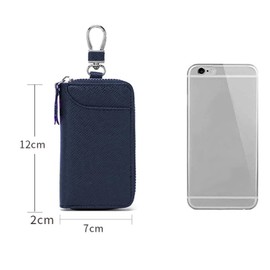 LTLSZRN Key Case for Car Keys, Key Bag, Key Case, Leather Key Case, Key Case, Key Case, Key Fob, Small Purse, Women's Key Bag, navy
