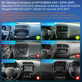 ASURE Android Car Stereo Radio for Mitsubishi Outlander Sport/RVR 2010-2018,10.1 inch 4Core 2G+64G Navigation GPS Unit Upgrade with Wireless Carplay,Android Auto,1280x800 Touchscreen Multimedia Player