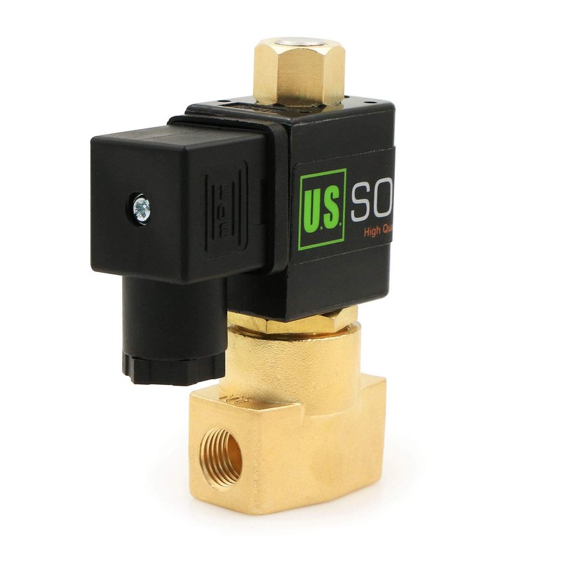 1/4" NPT Brass Electric Solenoid Valve 110V AC N.O. Air
