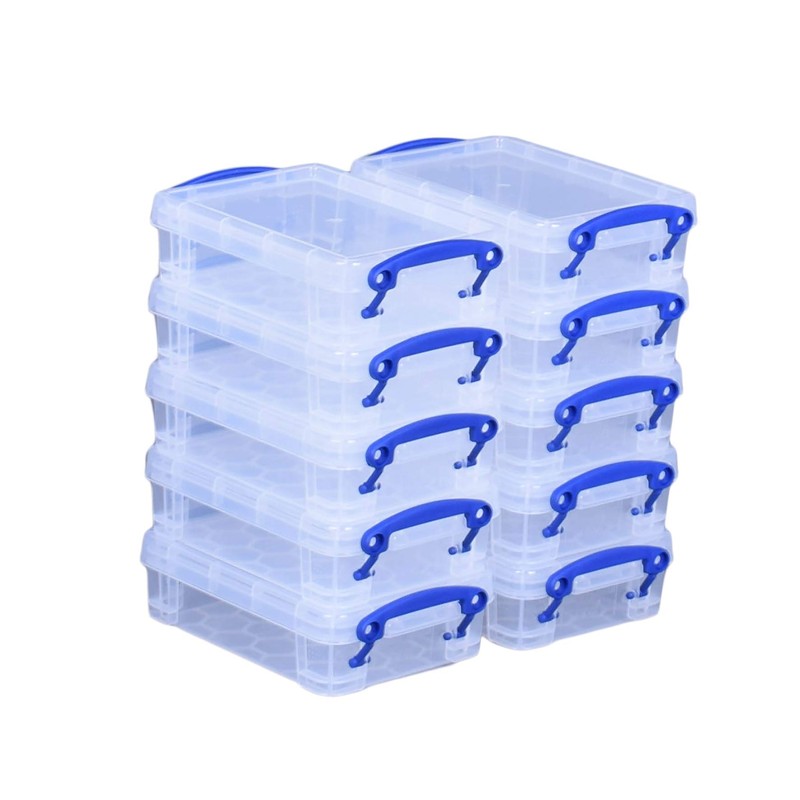 Really Useful Plastic Storage Box 0.35 Litre Clear (Pack of