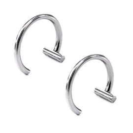 SCIOLTO Fake Mouth Piercing Nose Piercing (Set of 2 Earrings that Can Be Used in 1) Non-Piercing Piercing Needed, Labret Lip, Nostril, Septum, Men's, Women's,