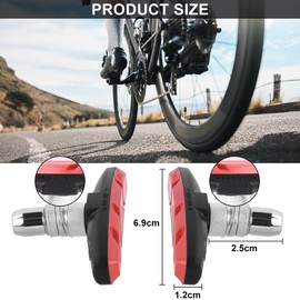 Adiwo V Bike Brake Pads, 2 Pairs Premium Bike Brake Pads, Professional Mountain Bike V-Brake Pads with Hex Nuts and Spacers, Bicycle V Brake Blocks Set for Mountain Bikes Bicycle, Hex Wrench Included