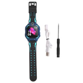 Portable Waterproof Kids Smartwatch LBS Positioning Children Safe Call Voice Chat Flashlight Watch(black&amp;green )
