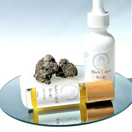 Black Copal (Copal Negro) Resin Oleo Extract in Organic Jojoba Oil | Rare & Sacred Oil | Ethically and Mindfully Sourced | Grounding & Calming | Skin Issues | Body & Face Oil - Volume: 10 ml (Glass Roller Bottle)