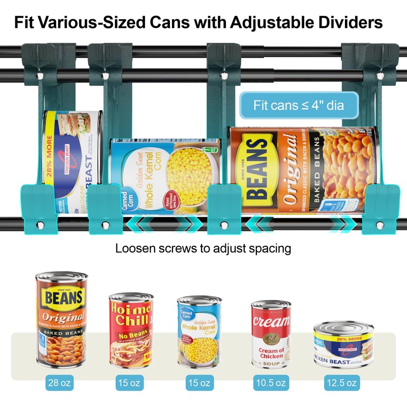 iSPECLE Can Organizer for Pantry, Hold 60 Cans Auto Rolling
