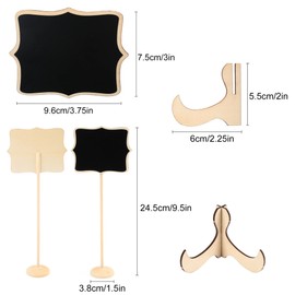 LotFancy 20 Pack Mini Chalkboard Signs with Support Easels and 10 Extra Stickers, Food Labels for Party Buffet Table, Weddings, Table Numbers, Message Board and Event Decorations