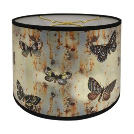 Royal Designs, Inc. Trendy Decorative Handmade Drum Shade, Made in USA, 10in, HBC-8001-10, Butterfly