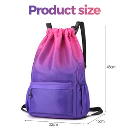 WHENZOO Drawstring Bags, Swimming Bags for Girls Waterproof Swimming Beach Backpack Large Drawstring Sackpacks Bags for School Gym Sports Travel Swimming