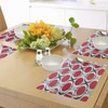 Lunarable Modern Place Mats Set of 4, Pattern with Red
